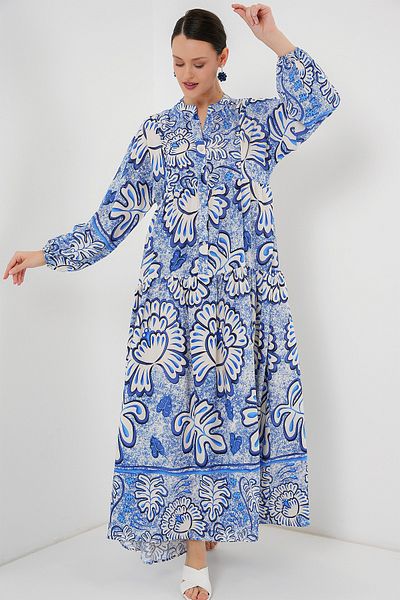 Bigdart 2423 Rochie Hijab cu model autentic - Albastru închis
