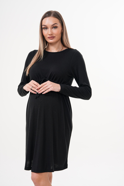 EMSE S E Hamile Yumuşak Kumaş Önü Bağlamalı Elbise