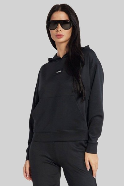 Hugo Boss Regular Fit Kapşonlu Kadın Pembe Sweatshirt Siyah