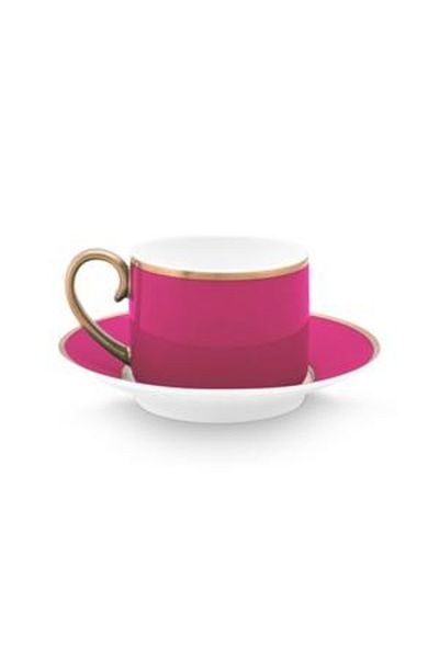 Pip Studio Cană espresso cu farfurioară, Pip Studio, 120 ml, colecția Pip Chique, Gold-Pink
