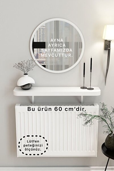 TALAŞTOZUM Beyaz Gold Petek Üstü Uçan Raf & Dresuar Duvar Montajsız Kalın Kenar 60 Cm