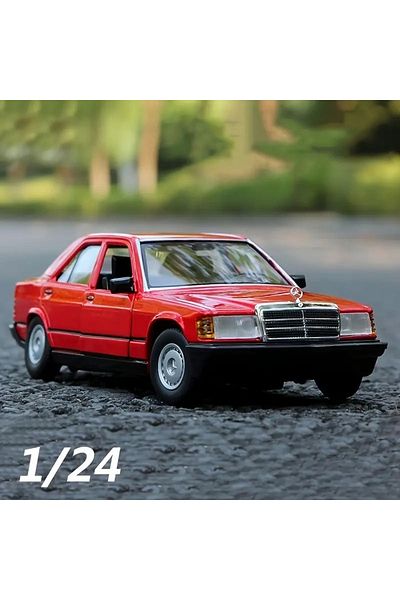 PeriYedi Burago Mercedes 190 E 2.6 Model Car 1/24 Scale Model Red