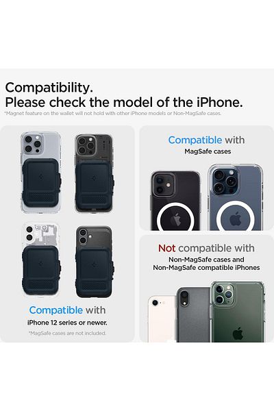 Spigen Lock Fit (MagFit) Magnetic 6 Card Holder  - Metal Slate