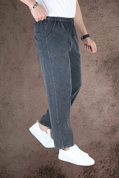 BİRBEYSTORE Unisex Comfortable Fit Hambez, Large Size Summer Linen Trousers and Sweatpants with Elastic Waist