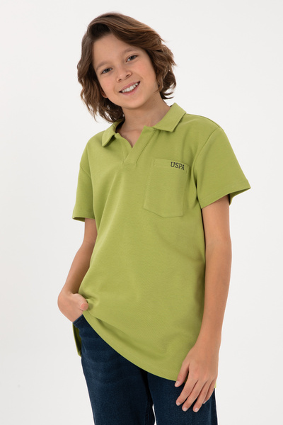 U.S. Polo Assn. Erkek Çocuk Fıstık Yeşili Polo Yaka Tişört 50295438-VR087