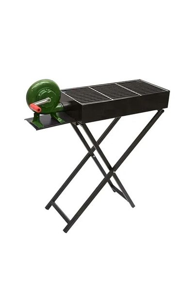 Cady One BBQ Grill Stand with Manual Air Blower Black/Green 80x30x75cm