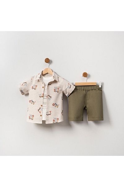 Miss Esilay Boutique Boy's Festive Bottom Top Shorts Suit