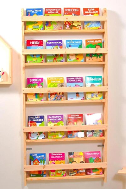 DizyWood Çocuk Odası Eğitici Montessori Ahşap Kitaplık Mobilya Raf Duvar Rafı...