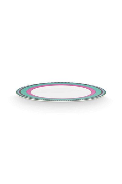 Pip Studio Porcelain plate, Pip Studio, Stripes Pink-Green, 28cm, Pip Chique collection