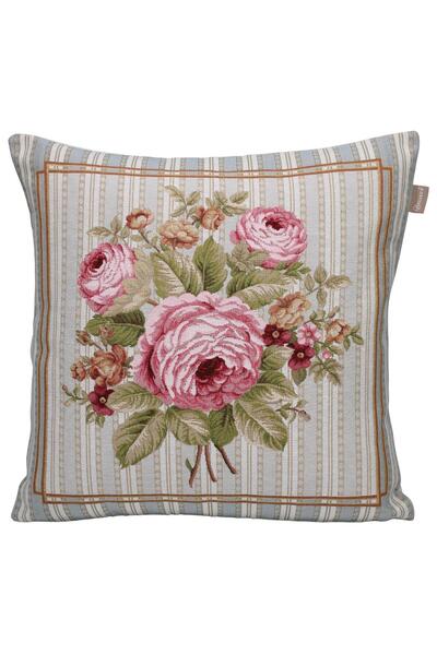 Believe جونو فلاور جاكار منسوج وسادة زخرفية زهرية زرقاء 45*45