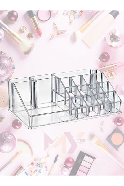 Myend Multi-Purpose Makeup Organizer, Cosmetic Brush Cotton Organizing Box 16 Compartments Ak-610