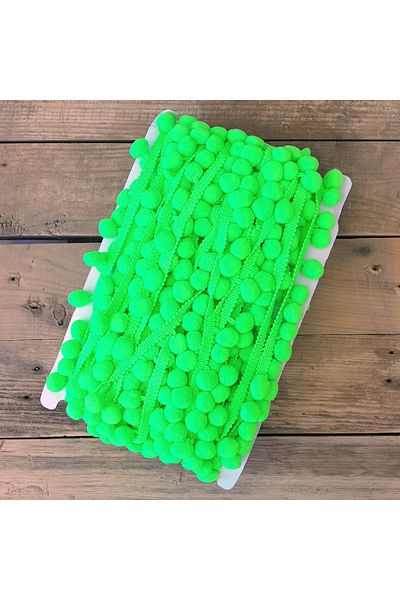 Bimotif Κορδέλα Neon Green Pompom, Μπάλα 1,5 cm (20 ΜΕΤΡΑ)