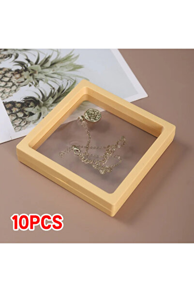 Choice صندوق تعبئة مجوهرات شفاف من 10 قطع برتقالية مقاس 9×9 بوصة، حامل عرض لل...