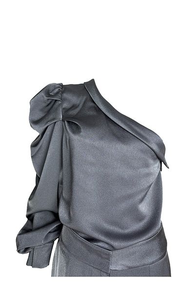 KAMEYA One Shoulder Anthracite Blouse