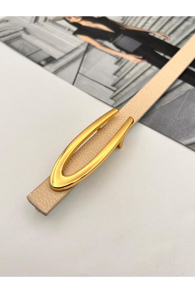 MODAM HİFA Gold V Buckle Γυναικεία ζώνη παντελονιού Ζώνη φόρεμα Ζώνη πουκάμισο Ζώνη παλτό Ζώνη λεπτή ζώνη
