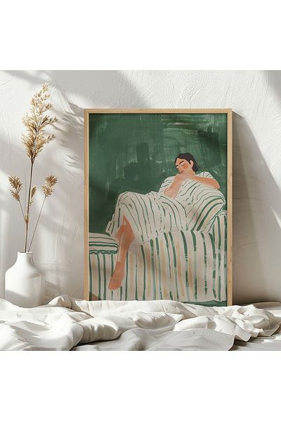 HOMEPACK Единична картина в дървена рамка, единичен плакат, картина TK/1395