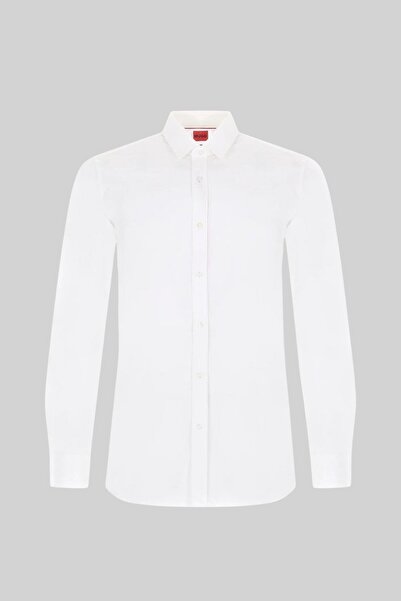 HUGO Erkek Slim Fit Smokin Gömlek Beyaz