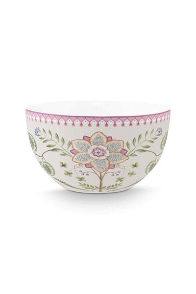 Pip Studio Porcelain bowl, Pip Studio, White, 18 cm, Lily&Lotus collection