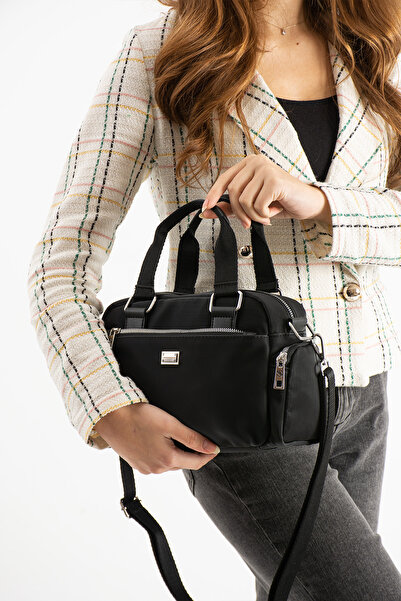 Sanmorris SN 1422 Kadın Omuz Çantası El Çantası Çapraz Çanta SATEN SİYAH