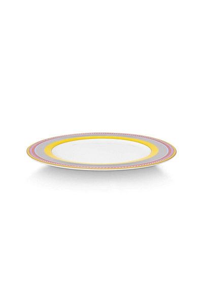 Pip Studio Porcelain plate, Pip Studio, Stripes Yellow, 28cm, Pip Chique collection