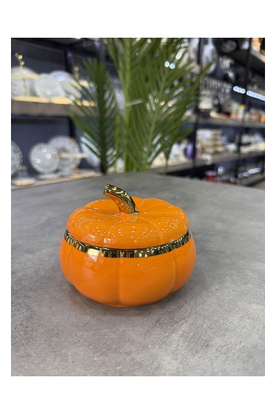ACAR Orange Lid Porcelain Luxury Pumpkin Large 11 cm