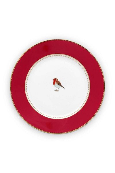 Pip Studio Porcelain plate, Pip Studio, Red, 17cm, Love Birds collection