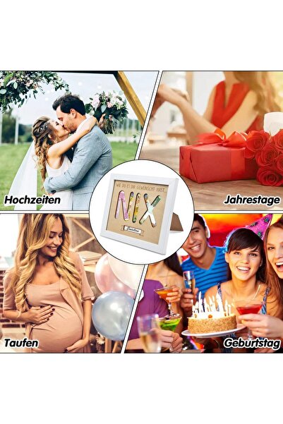 Vibbang Vibbang wedding photo frame, solid wood/paper, white/natural, 27 x 20 x 1.4 cm