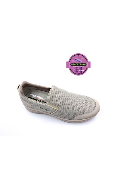 KİNG PAOLO Ανδρικά υφασμάτινα παπούτσια Memory Foam Μπεζ χρώμα χωρίς κορδόνια αθλητικά παπούτσια πεζοπορίας