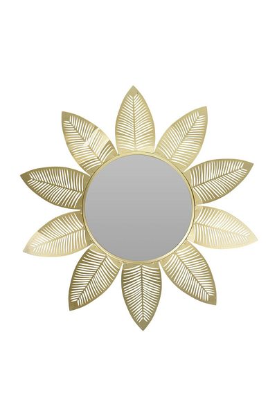 BM GİFT DESİGN Decorative wall mirror, gold petal frame, 55 cm
