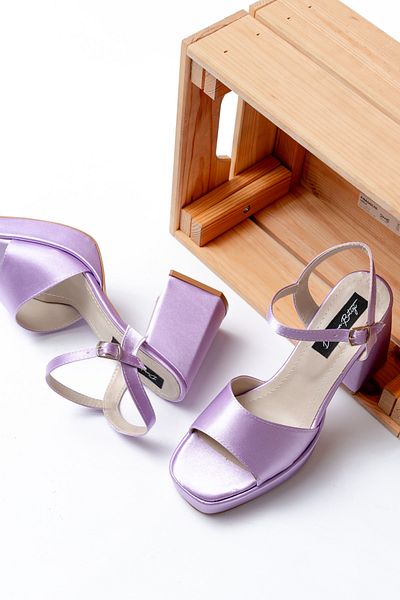 DURUNUN BUTİĞİ Pantofi casual Welly Liliac Satin (Toc cu platformă de 9 cm).