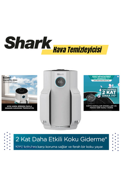 Shark Kokulara karşı korur ve ferah bir koku yayar ,Clean Sense IQ Hava Temizleyicisi MAX Beyaz