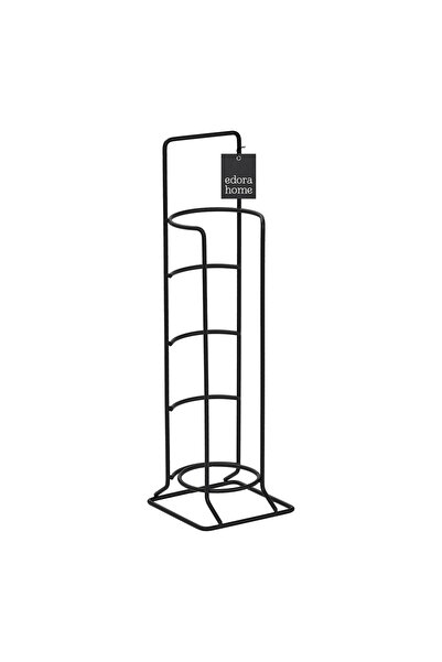 Edora Home Matte Black Countertop Set of 4 Glass Mugs and Stand / Coffee / Tea / Presentation Bowl / Organizer