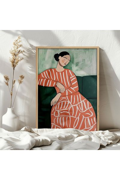 HOMEPACK Единична картина в дървена рамка, единичен плакат, картина TK/1394