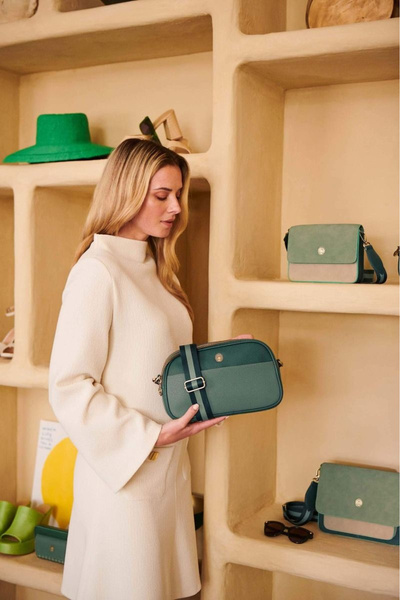 Pip Studio Geantă Frida crossbody, Green, 26.5x7.5x16.5 cm, colecția Uni, Pip Studio