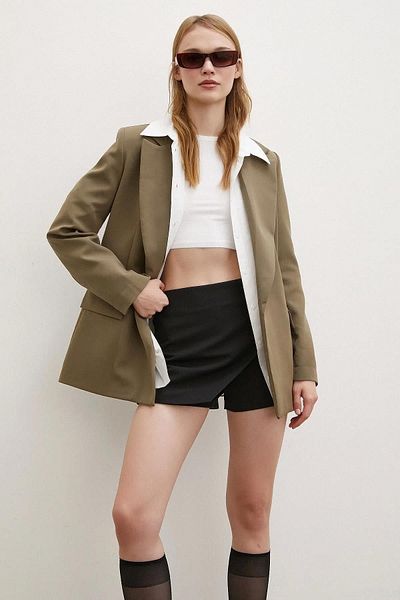 TENA Women's Mink Sleeve Folded Blazer Polyviscon Jacket