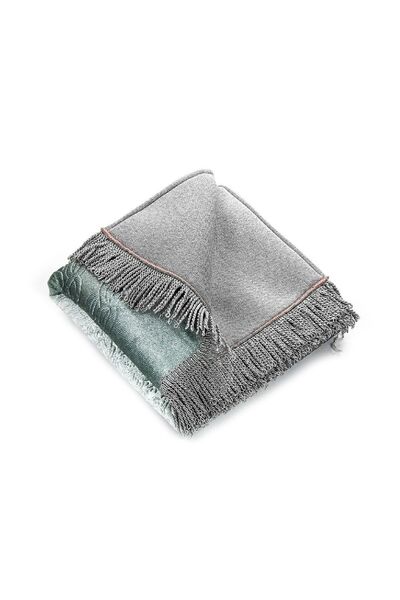 İhvan Blue Thick Velvet - Gift Prayer Rug with Dowry and Sponge