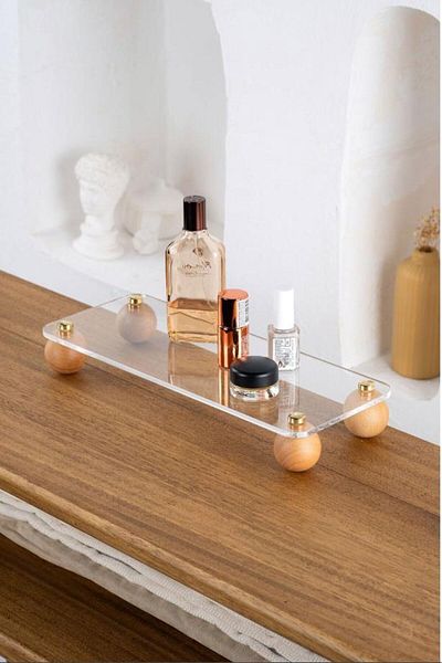 Hayveys home Χρυσό ορθογώνιο ξύλινο πόδι με μπάλα Pinterest Διαφανές Organizer Stand Organizer