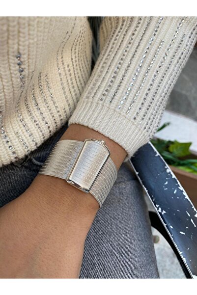 bestmysilver Kadın Gümüş 13 Sıra Klasik Toka Trabzon Hasır Bileklik