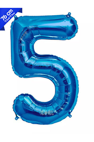parti pera 5 Yaş Lacivert Rakam Folyo Balon 76 Cm Doğum Günü Folyo Rakam Balon