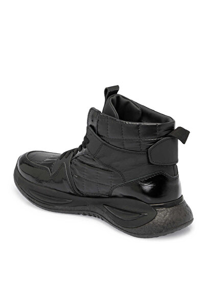 Tergan Siyah Deri-Tekstil Erkek Casual Bot - E23K1BT56376-K0N