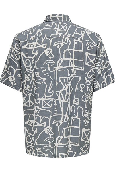 Only & Sons Onsbud Life Ss Slim Aop Visc/Lin Shirt