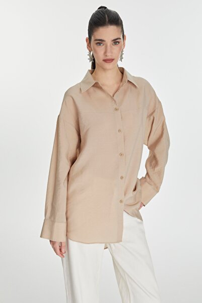 Zühre Long Sleeve Stone Colored Shirt - G-0066