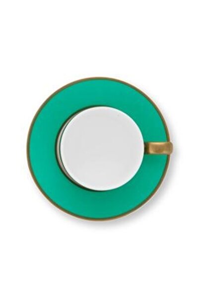 Pip Studio Espresso cup with saucer, Pip Studio, 120 ml, Pip Chique collection, Gold-Green