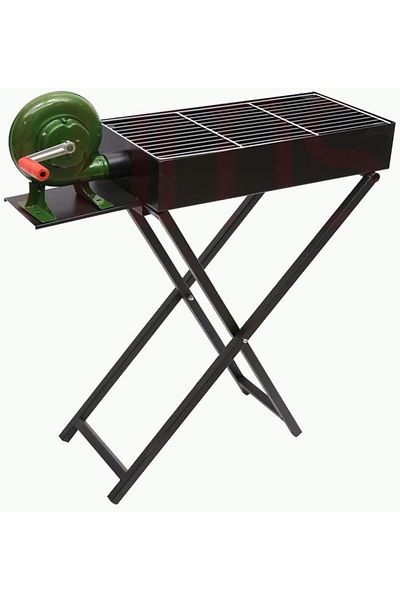 Cady One BBQ Grill Stand with Manual Air Blower Black/Green 80x30x75cm