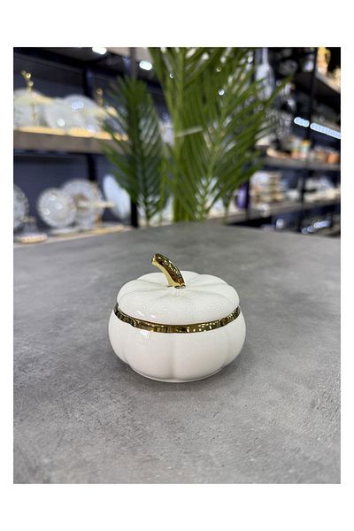 ACAR Porcelain Luxury Pumpkin with White Lid Large 8cm