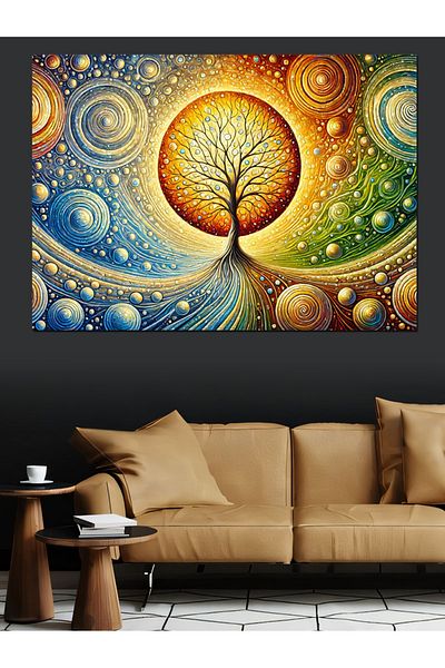 Tablomega Διακοσμητικός καμβάς Tree of Life Light - Ξύλινος πίνακας MDF