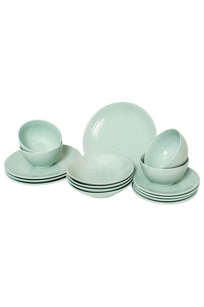 Cesiro 16-piece plate set, for 4 people, Marine Peppermint, Cesiro, Vernil