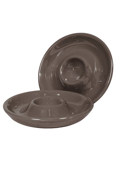 Cesiro Set 6 suporturi de ou model farfurie, Ø 12 cm, Maro Cafeniu