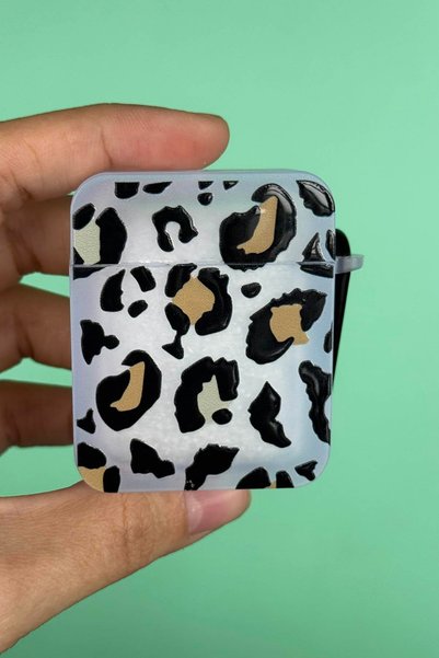 TAKIŞTIR Şeffaf Renk Leopar Figürlü Airpods 2 Kılıf