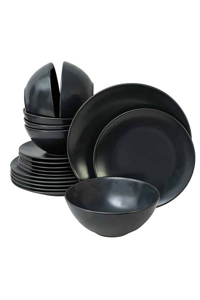 Cesiro 18-piece plate set, for 6 people, Anthracite, Cesiro, Matt Anthracite Grey